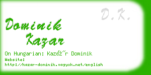 dominik kazar business card